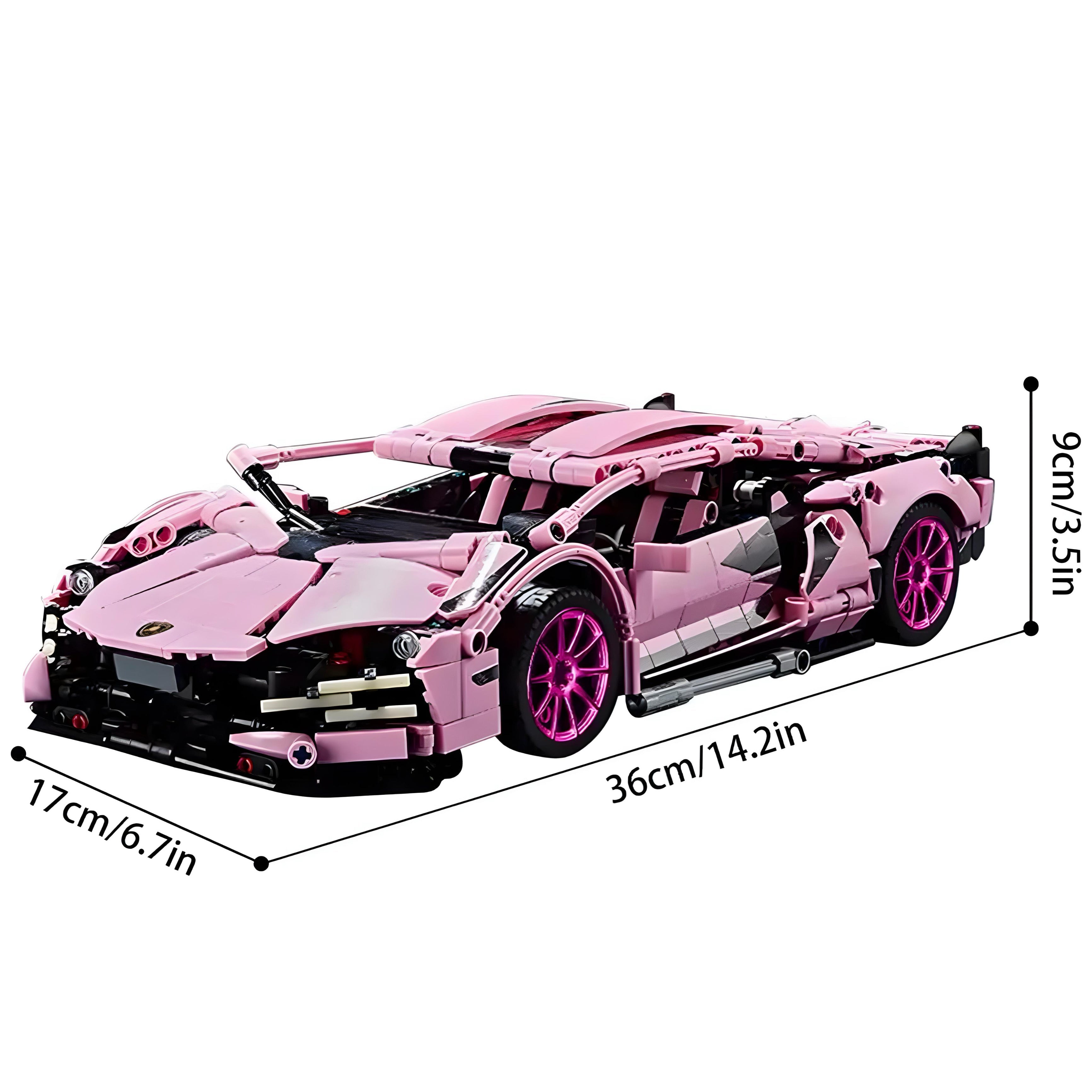 Pink Lamborghini | 1290 Pieces