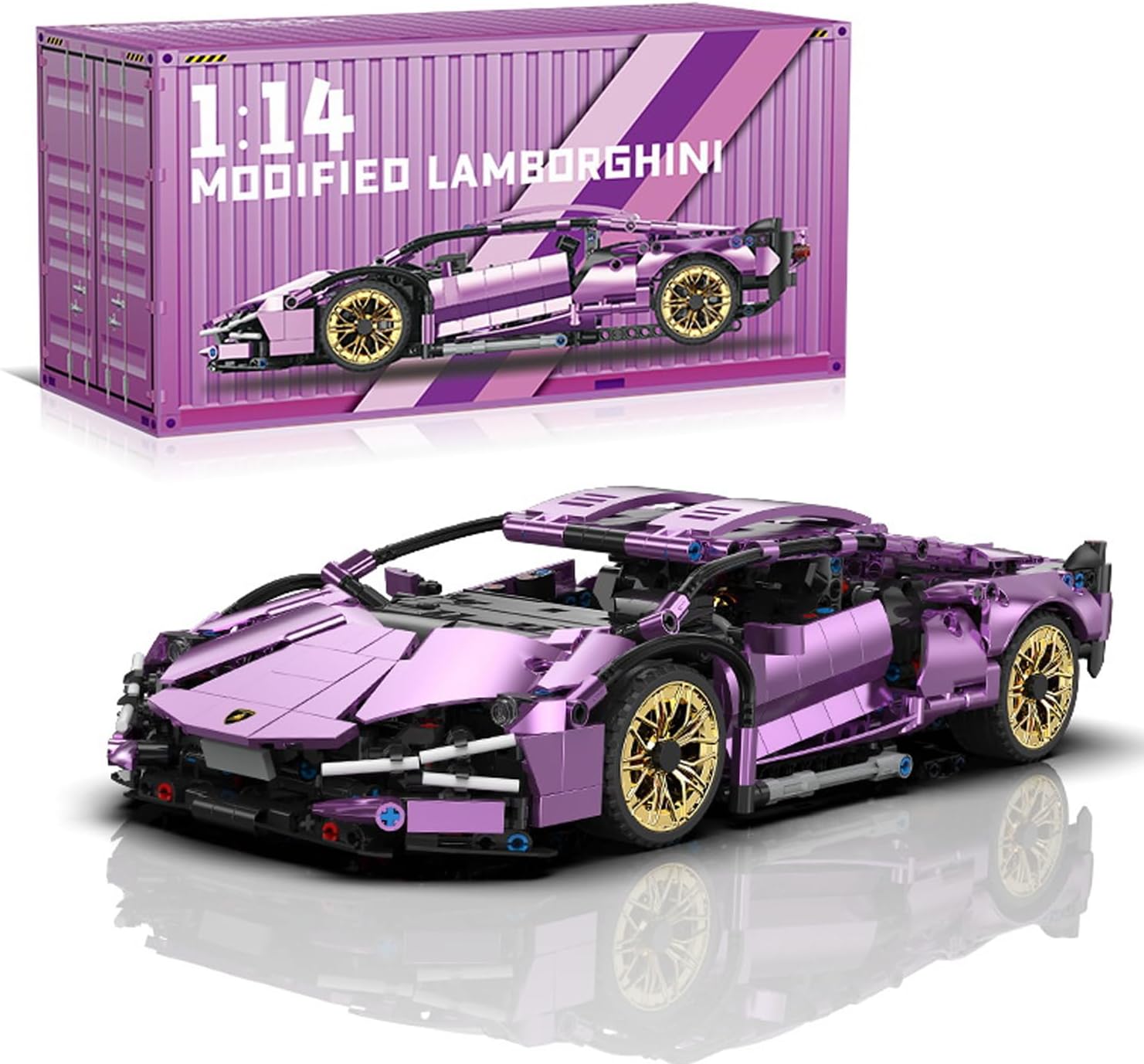 Pink Lamborghini | 1290 Pieces