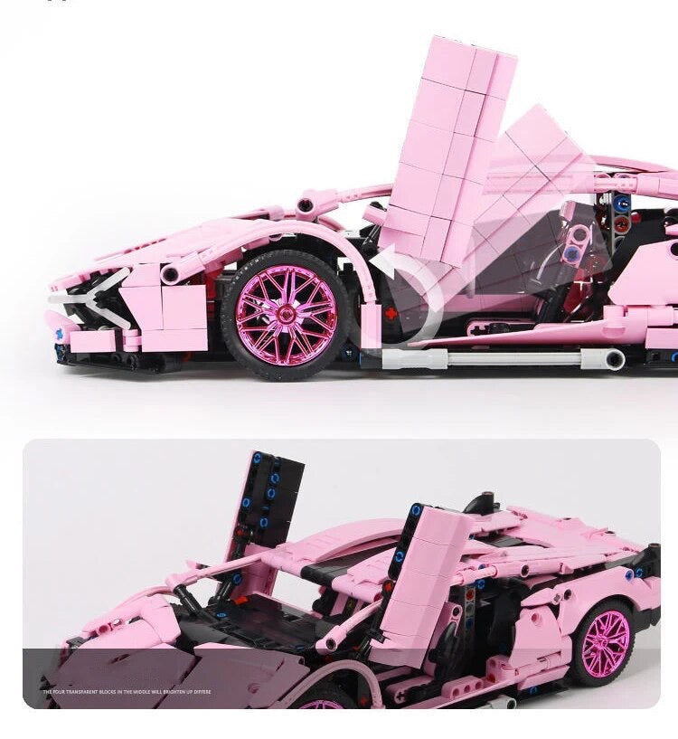 Pink Lamborghini | 1290 Pieces