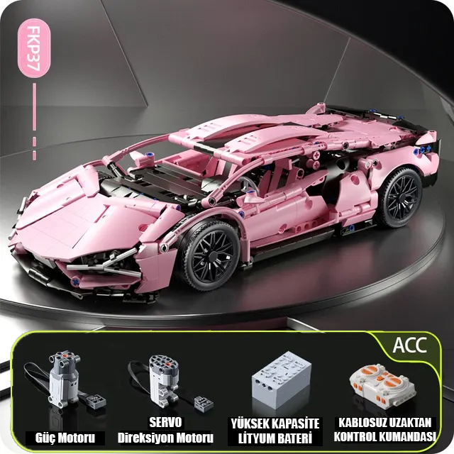 Pink Lamborghini | 1290 Pieces