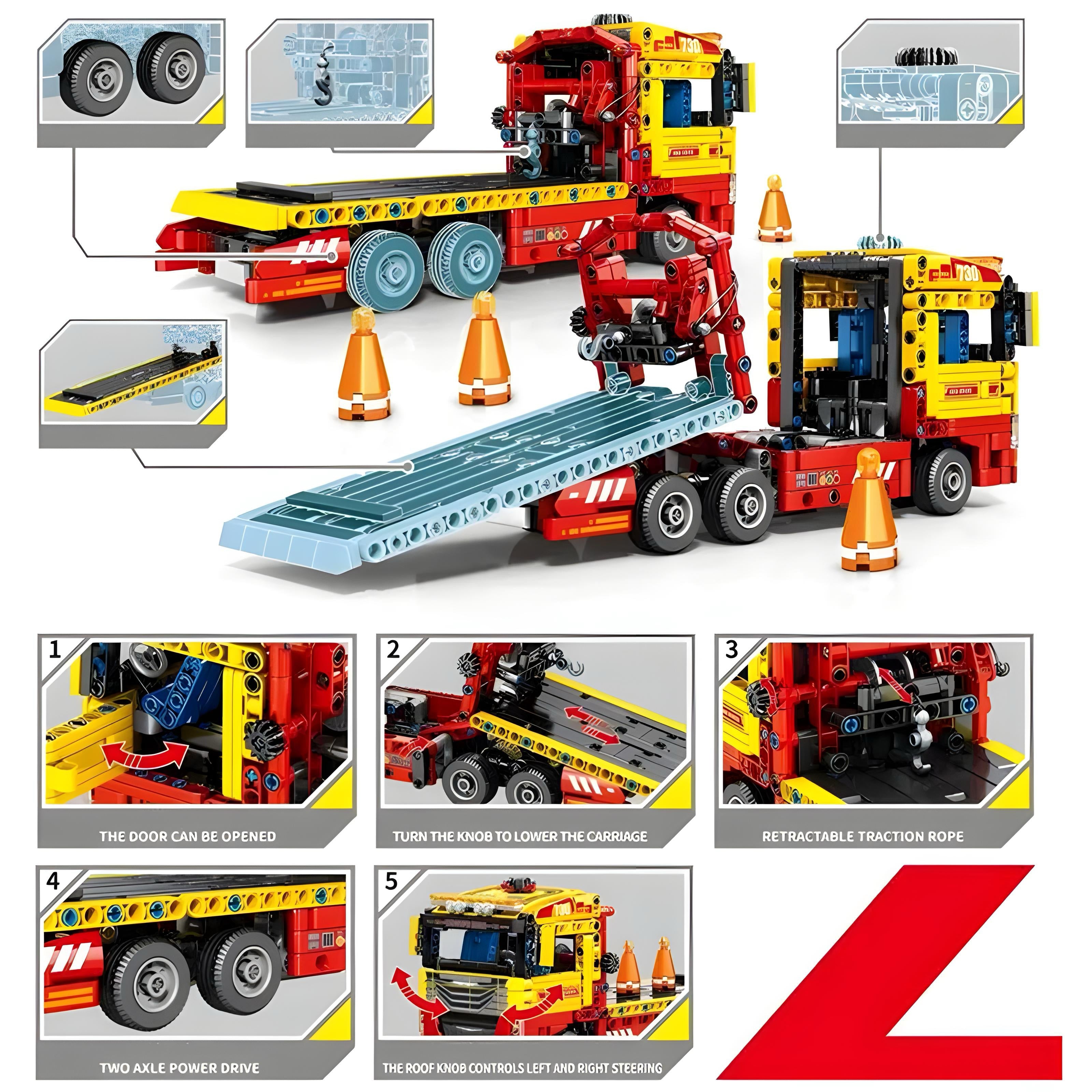 REMOTE CONTROLLED FLATBED TOW TRUCK | 784PCS