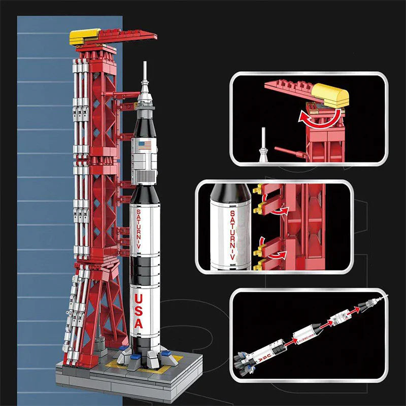 APOLLO ROCKET & LAUNCH PAD | 425PCS