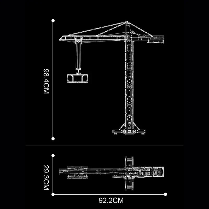 REMOTE CONTROLLED 98CM TOWER CRANE | 1796PCS